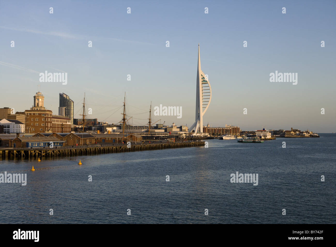 Portsmouth Historic Dockyard and Spinnaker Tower, Portsmouth, Hampshire, England, Europe Stock Photo