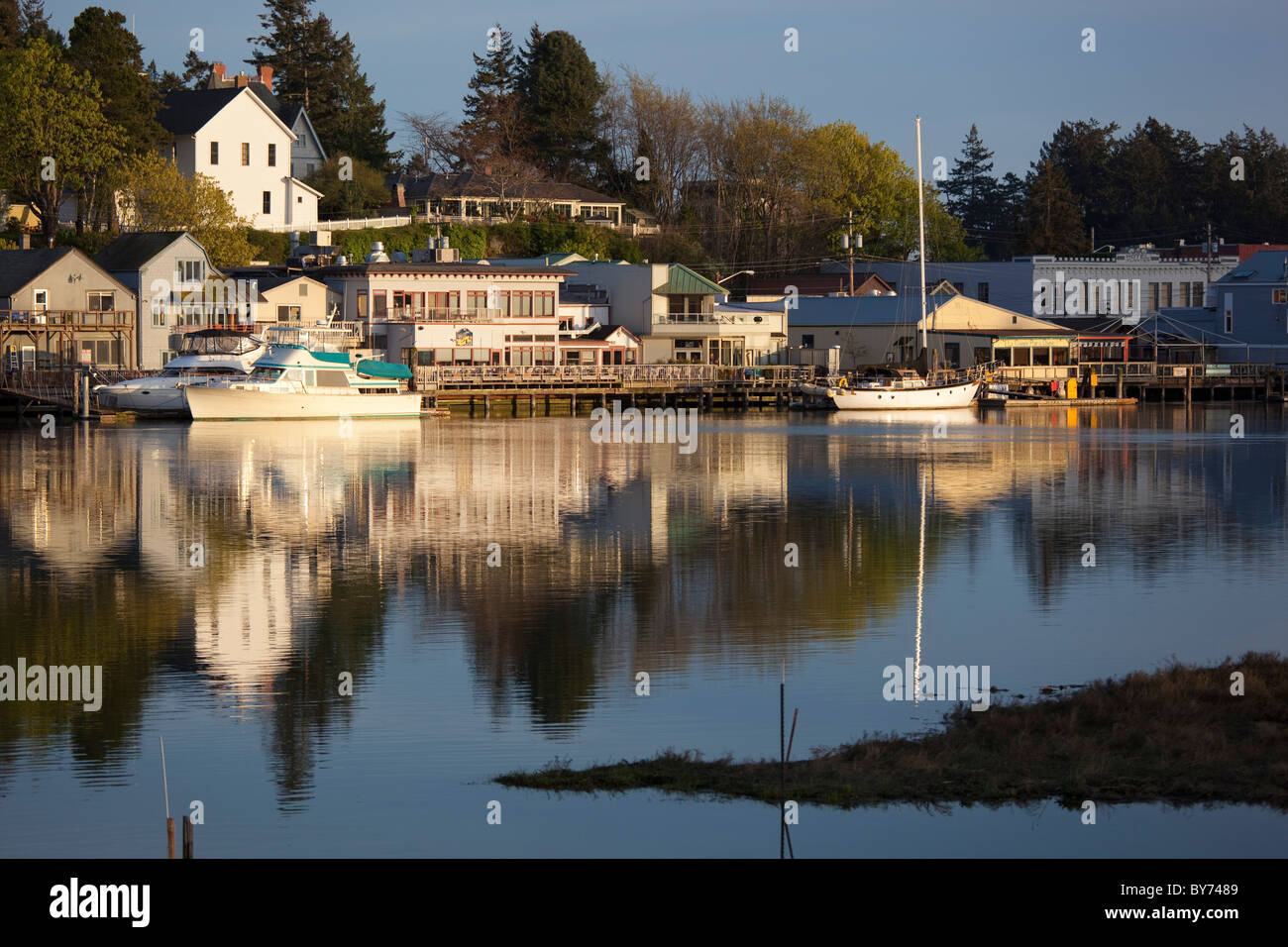 Waterfront, La Conner, Swinomish Slough,Skagit County, Washington, USA