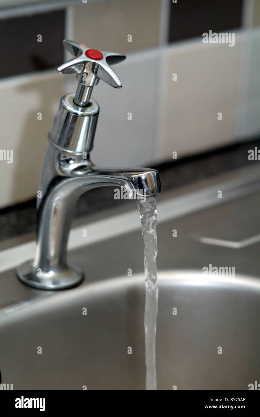 water running from a tap Stock Photo Alamy