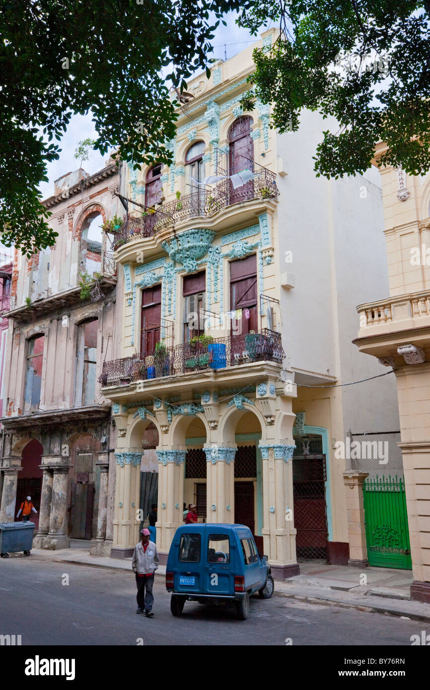 Cuba, Havana. Baroque Architecture along the Prado. Stock Photo