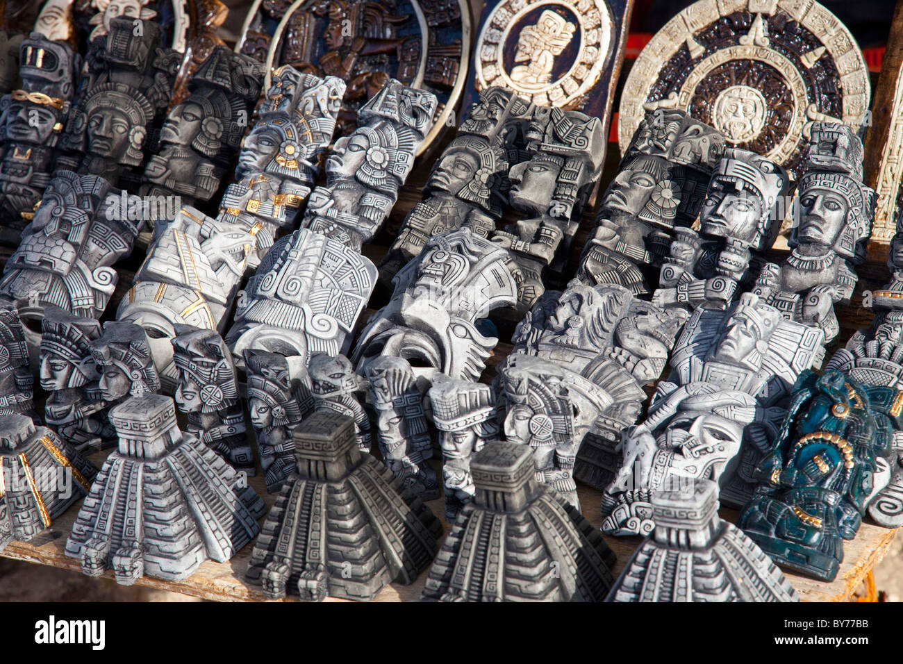 Mayan souvenirs, Chichen Itza, Mexico Stock Photo