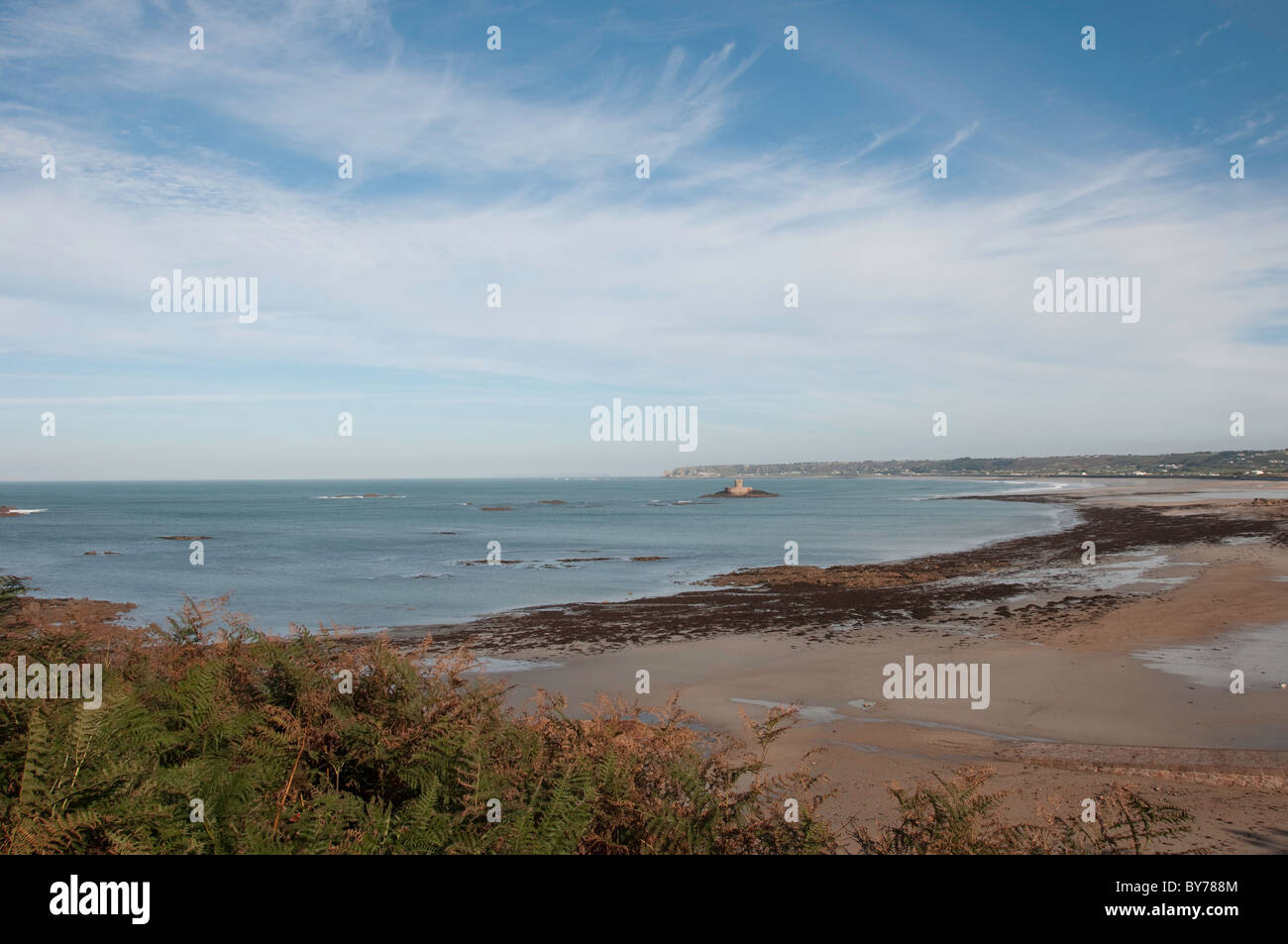 La Rocco Fort in  St Ouens Bay Jersey Stock Photo