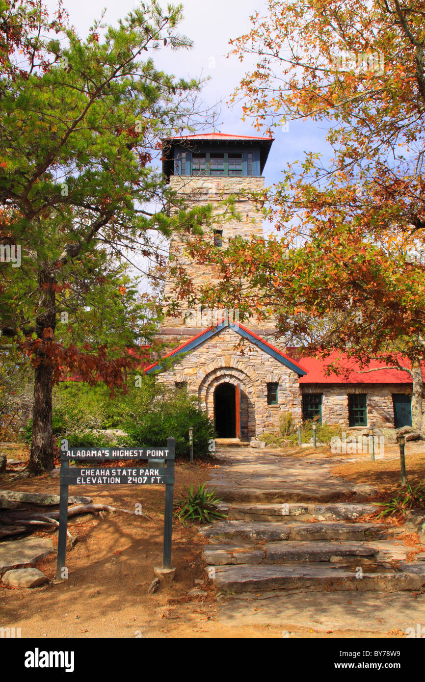 Bunker Observation Tower, Cheaha State Park, Delta, Alabama, USA Stock