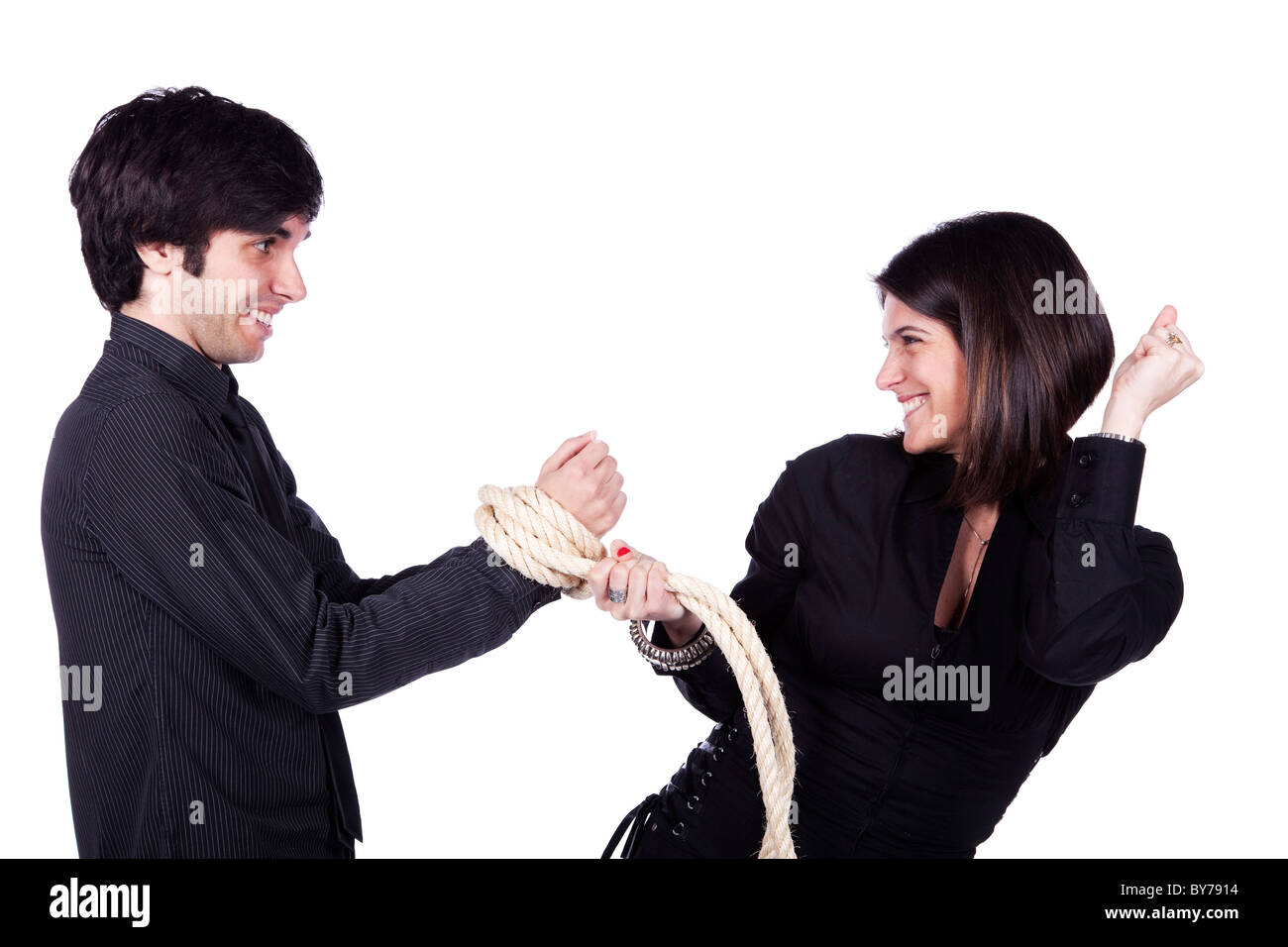 Man and woman making rope hi-res stock photography and images - Alamy