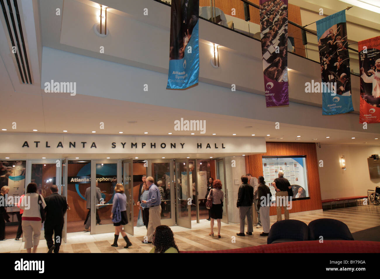 Atlanta Midtown Peachtree Street Atlanta Symphony Hall Stock