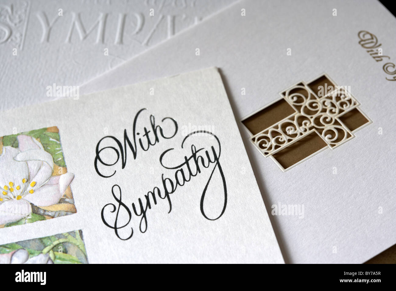 with sympathy cards as used after a family bereavement in ireland Stock Photo