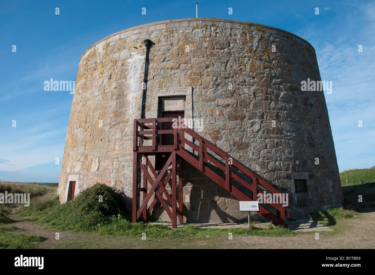 Kempt Tower, St Ouens Bay, Jersey, Channel Islands Stock Photo