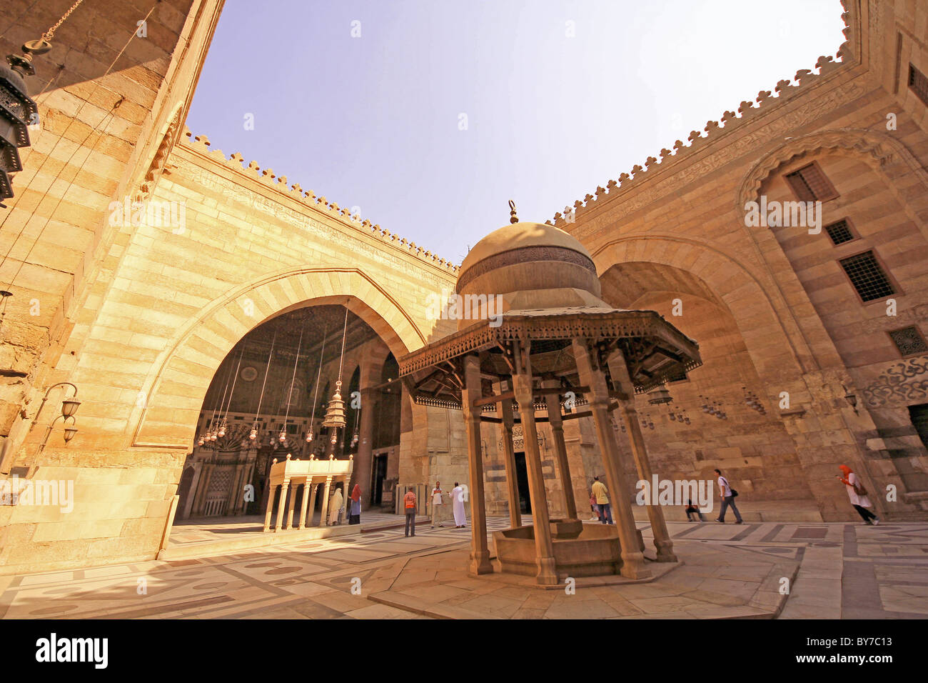 Funerary Complex of Sultan al Zahir Barquq at Al-Mu'izz al-Din Street, Cairo, Egypt Stock Photo
