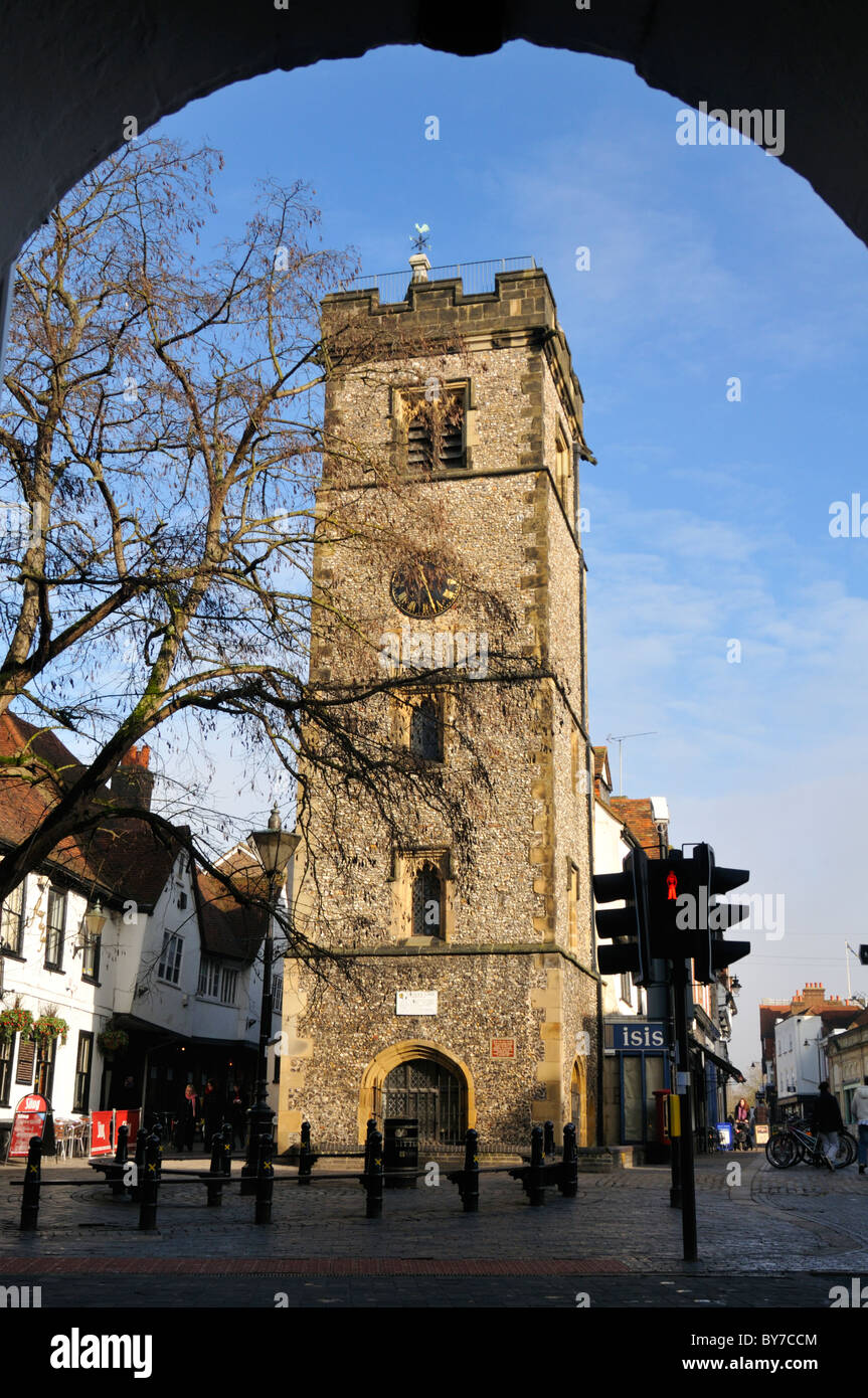 Early 15th century medieval clock tower at St Albans, Hertfordshire, UK. Stock Photo
