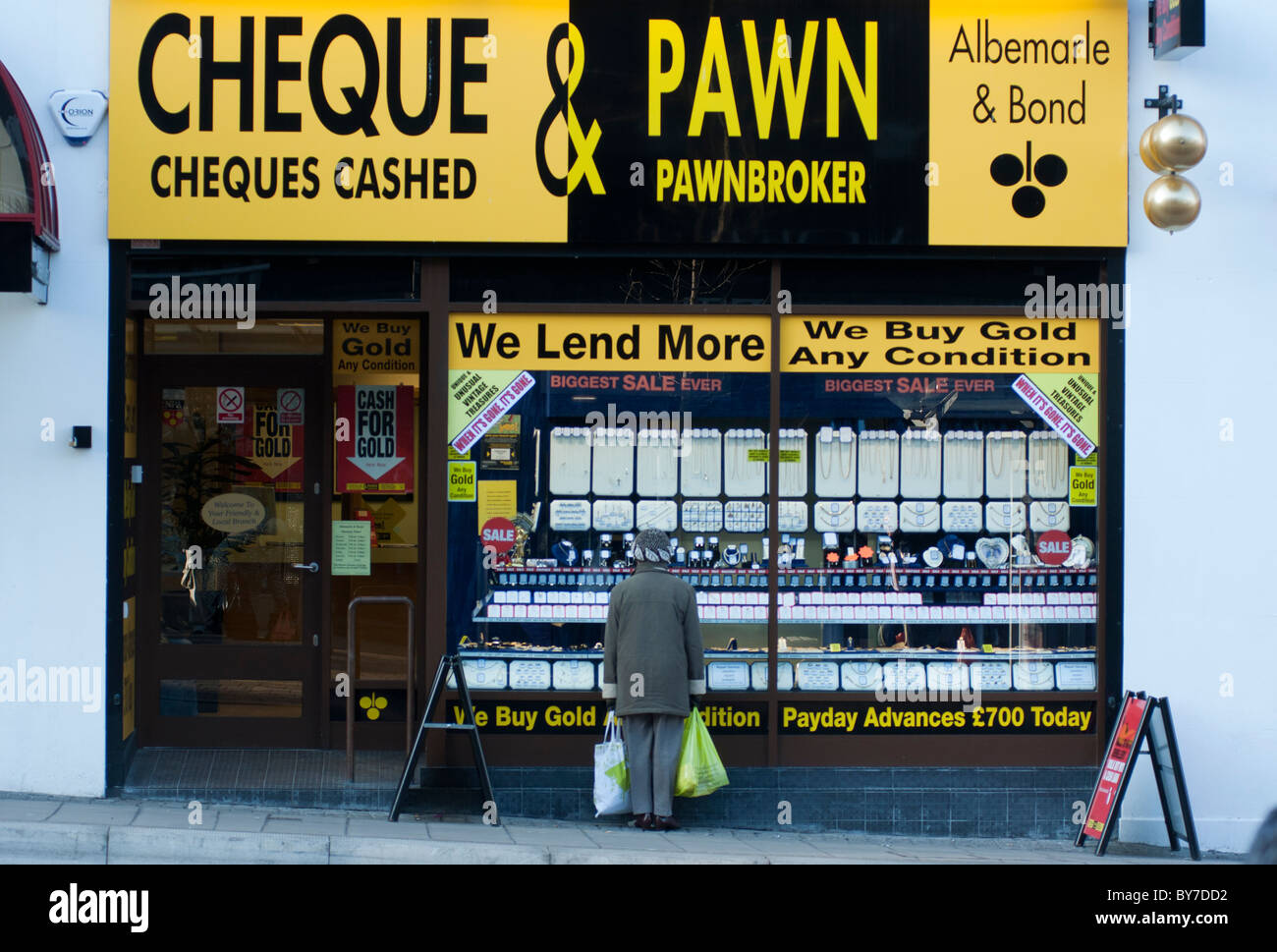A pawnbrokers shop in Coventry, Warwickshire, England. Stock Photo