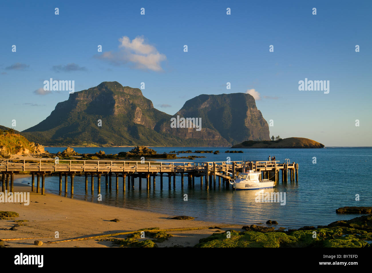 Fishing boat at Lord Howe Island jetty Stock Photo Alamy