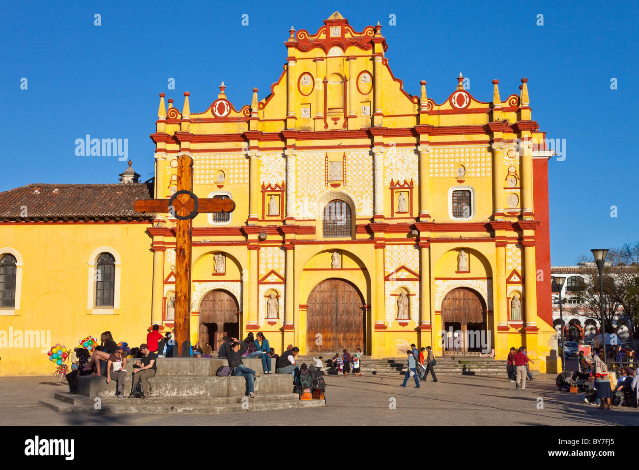 16th century San Cristobal Cathedral, San Cristobal de las Casas, Chiapas, Mexico Stock Photo