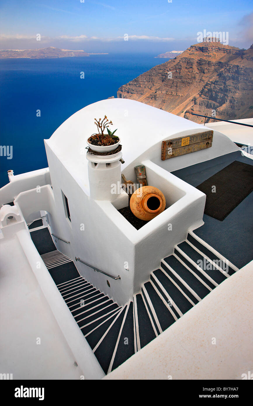 Traditional Greek architecture from Santorini island, Cyclades, Greece Stock Photo