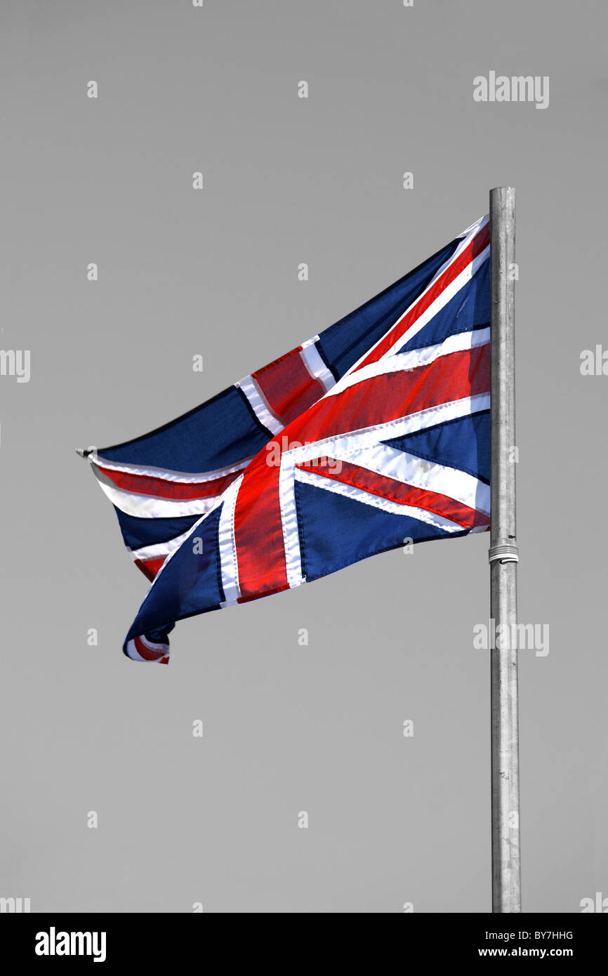 Retro Tinted B/W image of a British Union Jack Flag Stock Photo - Alamy