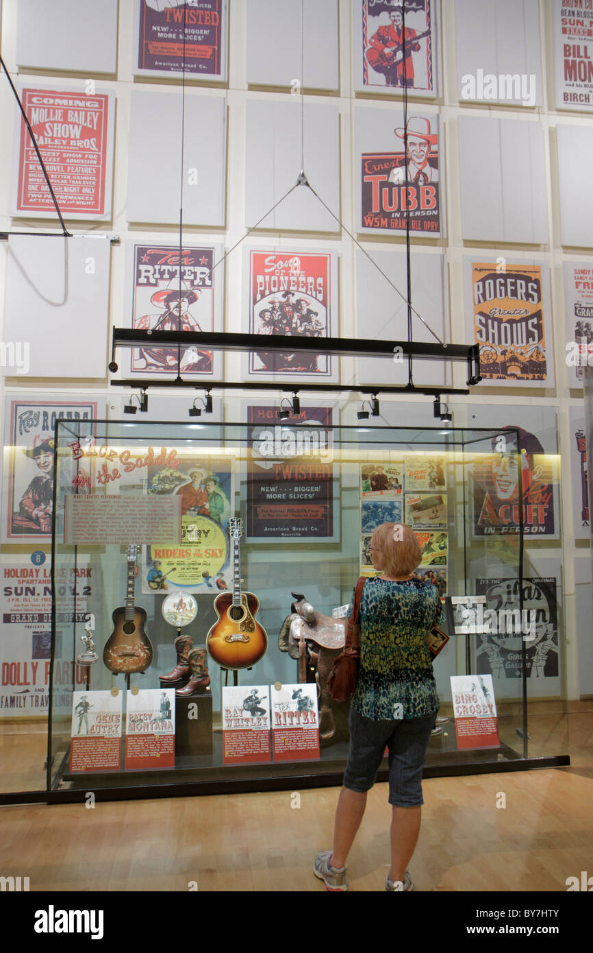 Tennessee Nashville,Country Music Hall of Fame & Museum,attraction,music industry,preservation,exhibit exhibition collection products,display case,mem Stock Photo
