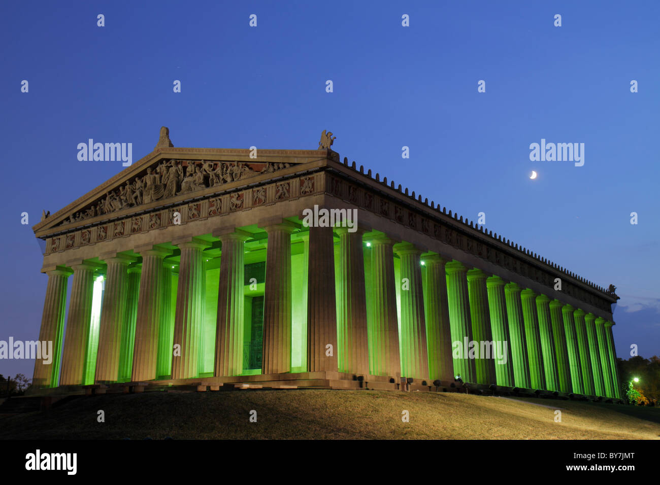 Tennessee Nashville,Centennial Park,Parthenon,1897,historic building,museum,Greek,Athena,classical architecture,full scale replica,re creation,column, Stock Photo