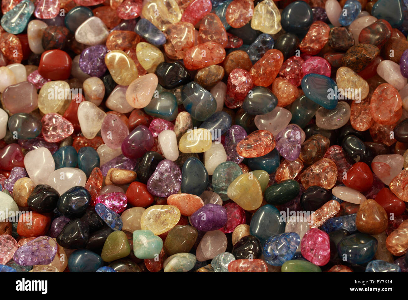 Polished stones display group mass mixed gemstones shiny pretty