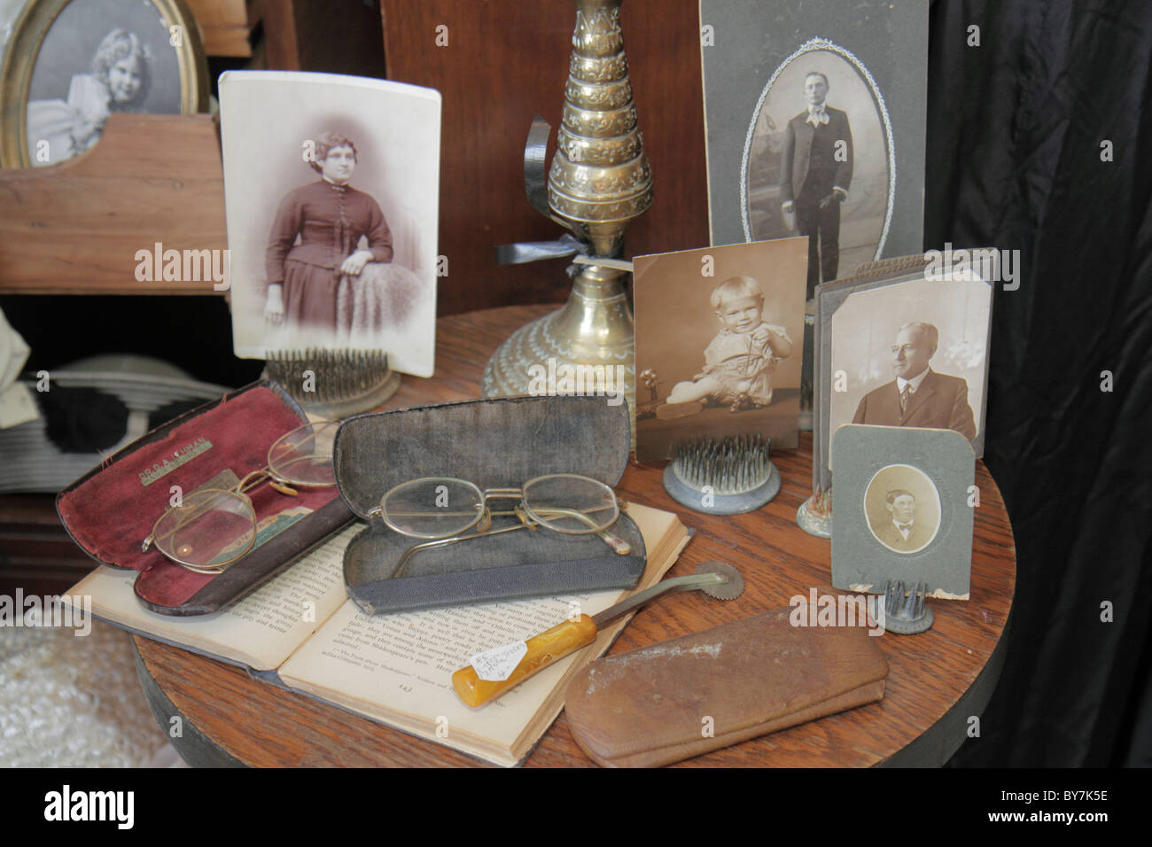 Tennessee Watertown,small town,historic district,antique,collectible,store,stores,businesses,district,display sale vintage photograph,eyeglasses,nosta Stock Photo