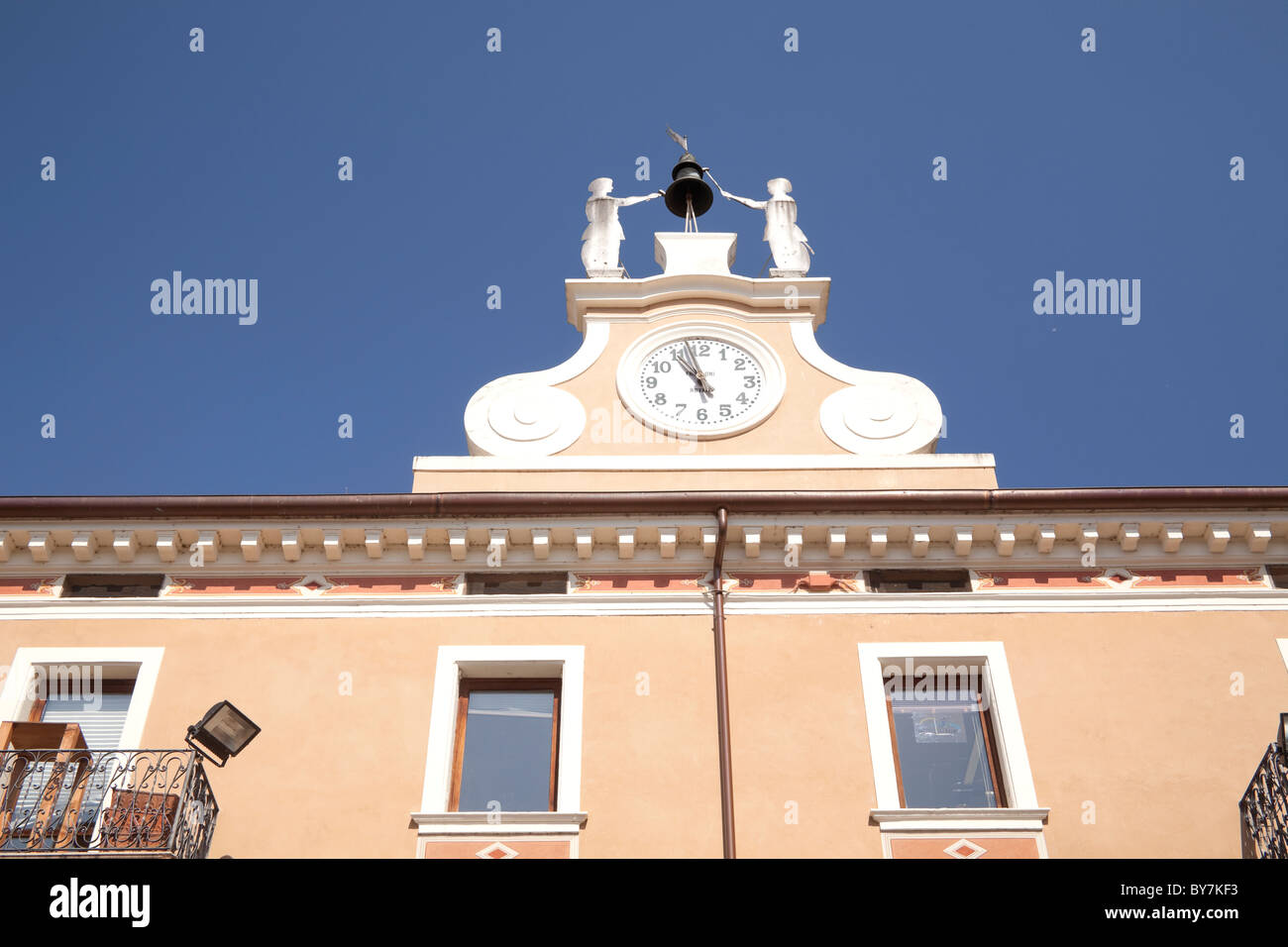 ornate rooftop clock in town of Bardolino Lake Garda Italy Stock Photo