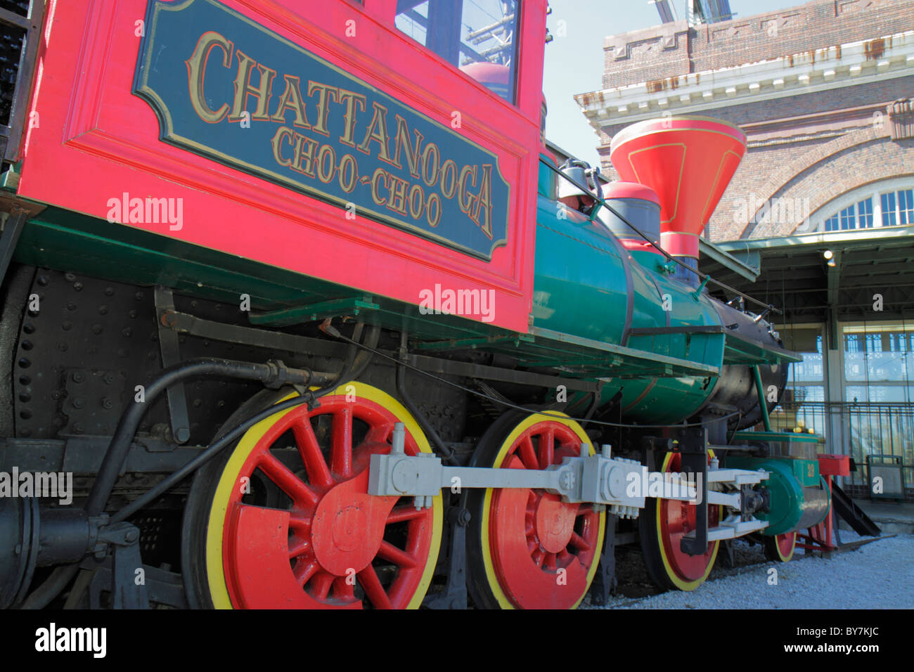 Tennessee Chattanooga,Chattanooga Choo Choo,hotel,Terminal Station,historicrailway,preservation,train,railroad,steam locomotive,Glenn Miller,big band, Stock Photo