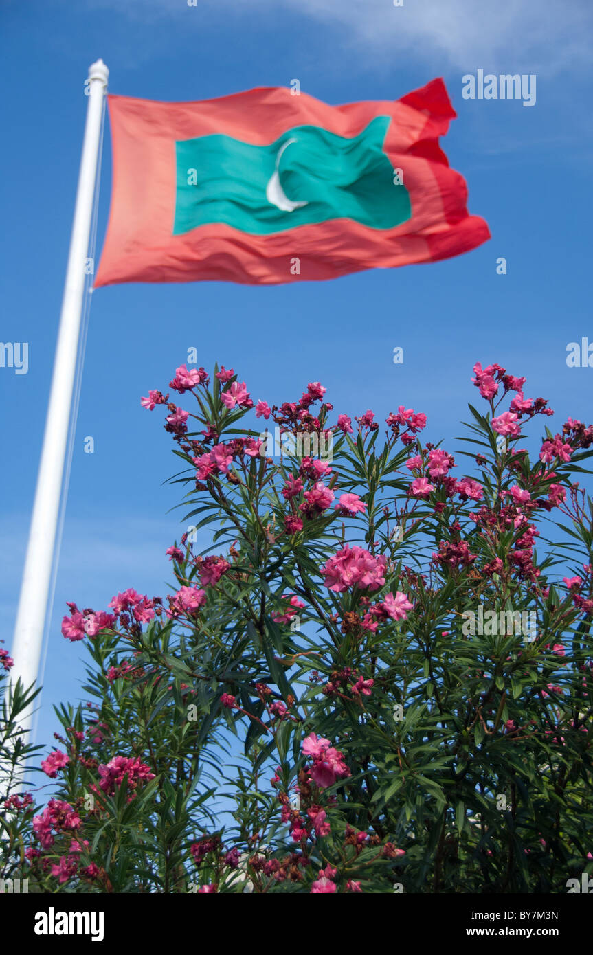 Maldives, Male. Capital city of Maldives archipelago. Maldivian flag ...