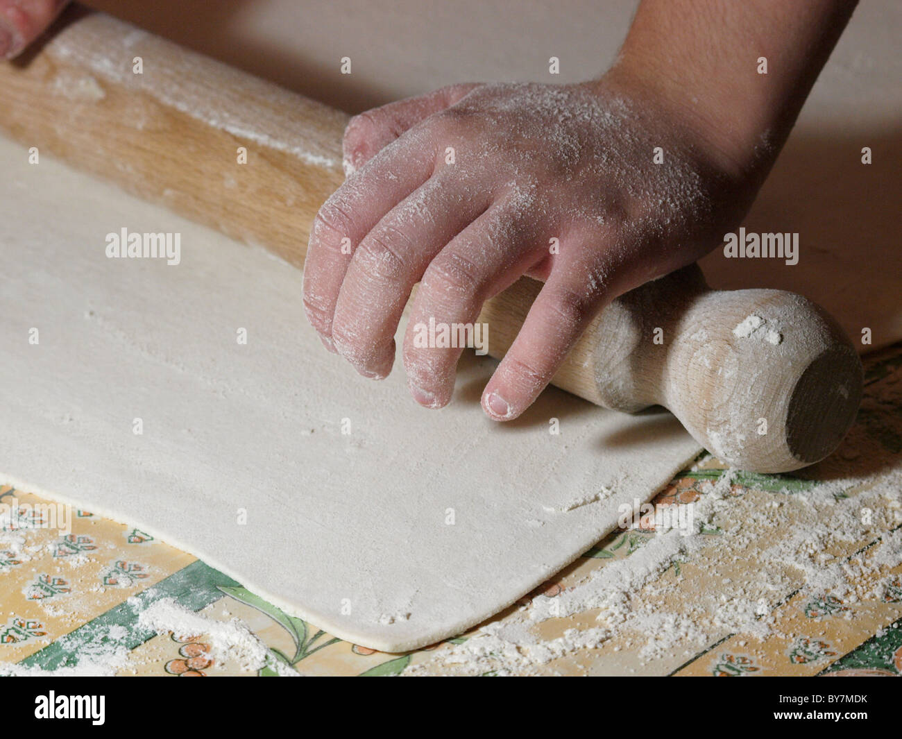 Rolling out pastry, UK Stock Photo Alamy