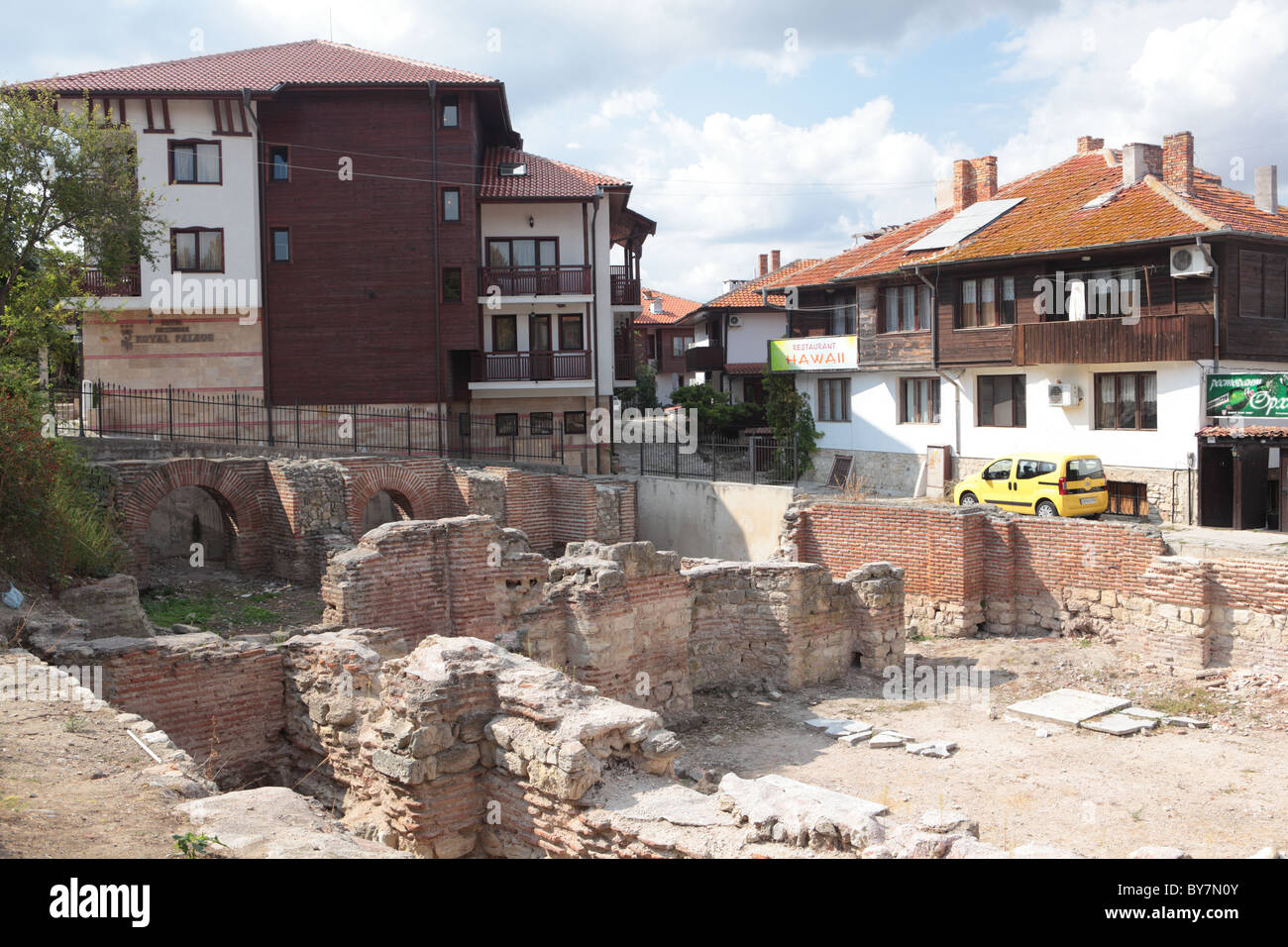 Ancient ruins in Nessebar, Bulgaria Stock Photo