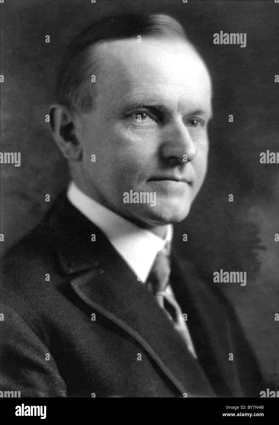 Calvin Coolidge was the 30th President of the United States. Stock Photo
