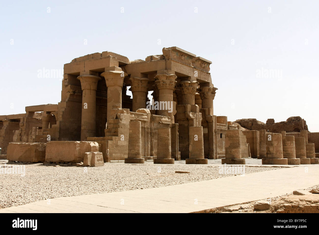 The temple at Kom Ombo, on the Nile, Egypt, dedicated to Sobek, the crocodile god. Stock Photo