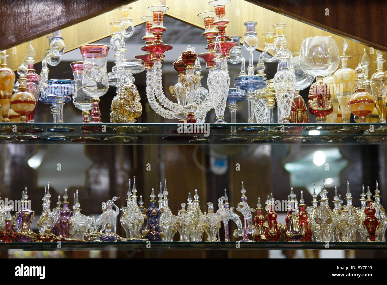 Glass perfume bottles on sale at a shop in Luxor, Egypt Stock Photo Alamy