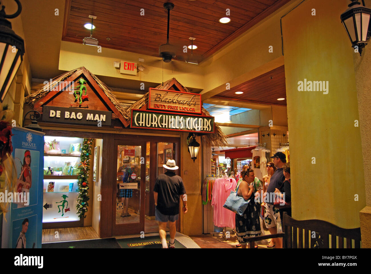 Tourist shops in shopping centre, Town, Grand Cayman, Cayman