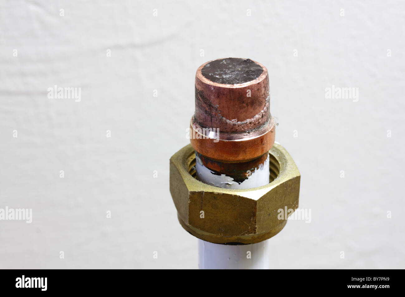 water frozen in household heating pipe during the cold weather of