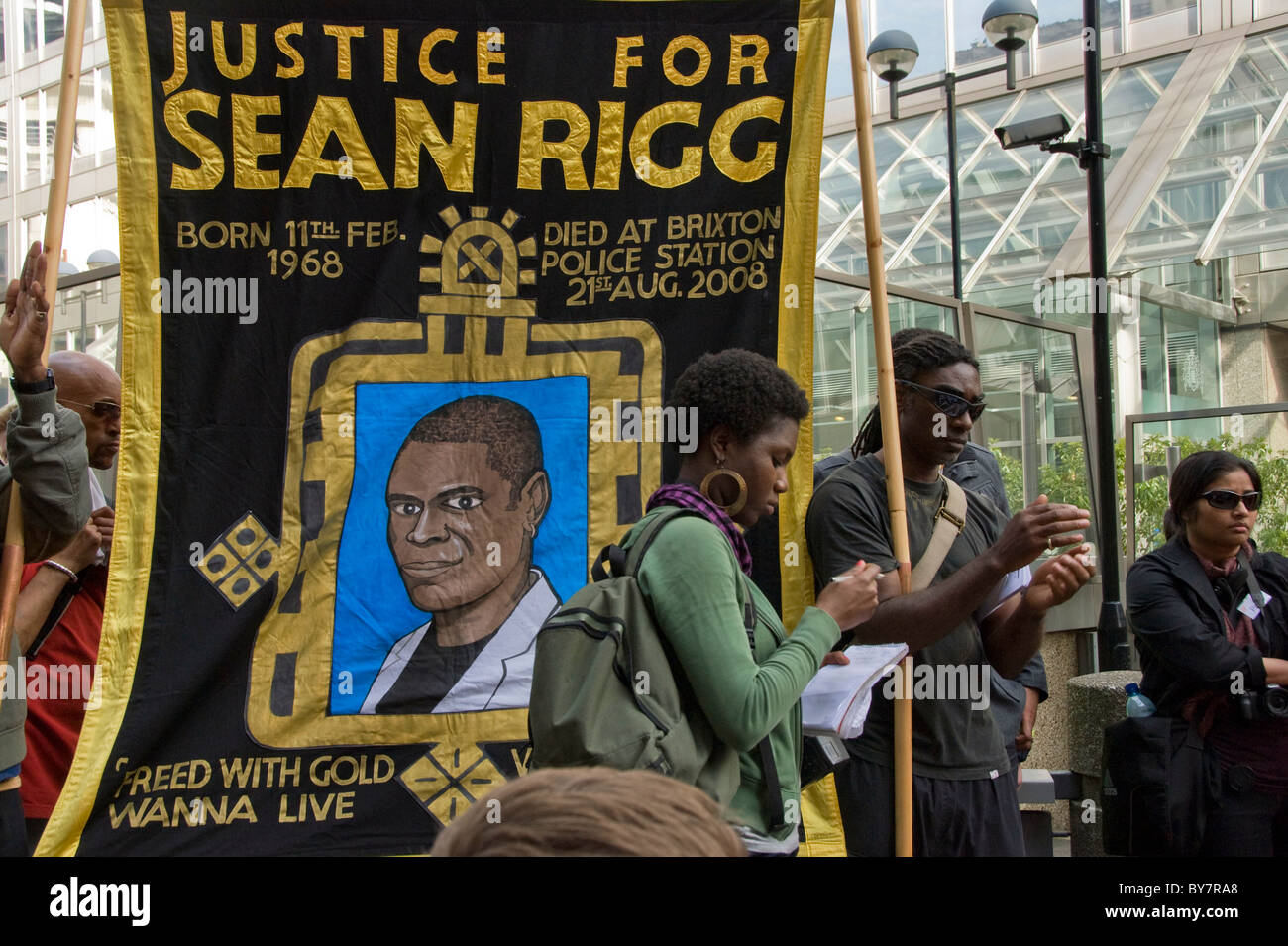 Protesting deaths in police custody including that of Sean Rigg Stock ...