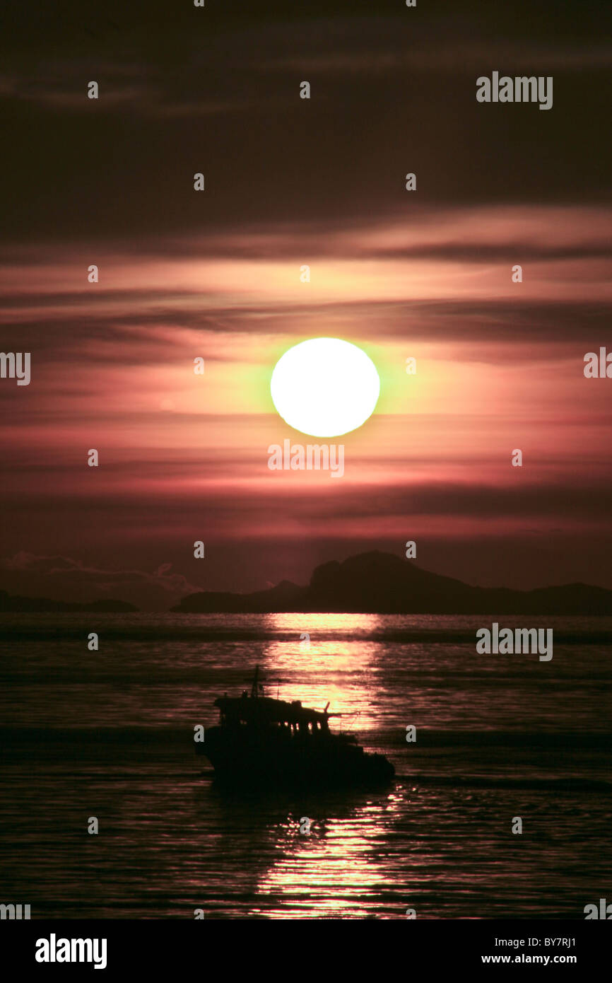 Sunset on the island of Koh Phangan, Thailand Stock Photo
