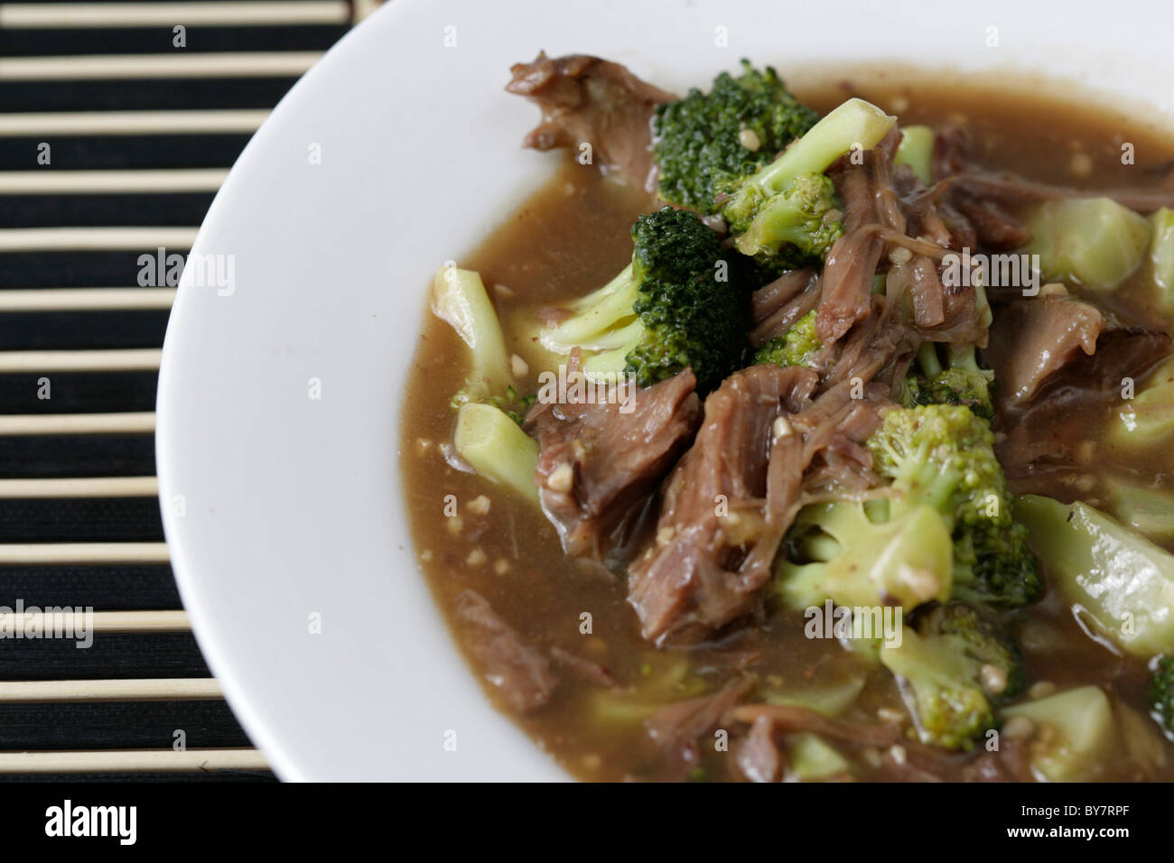 Chinese beef and broccoli dish. Stock Photo