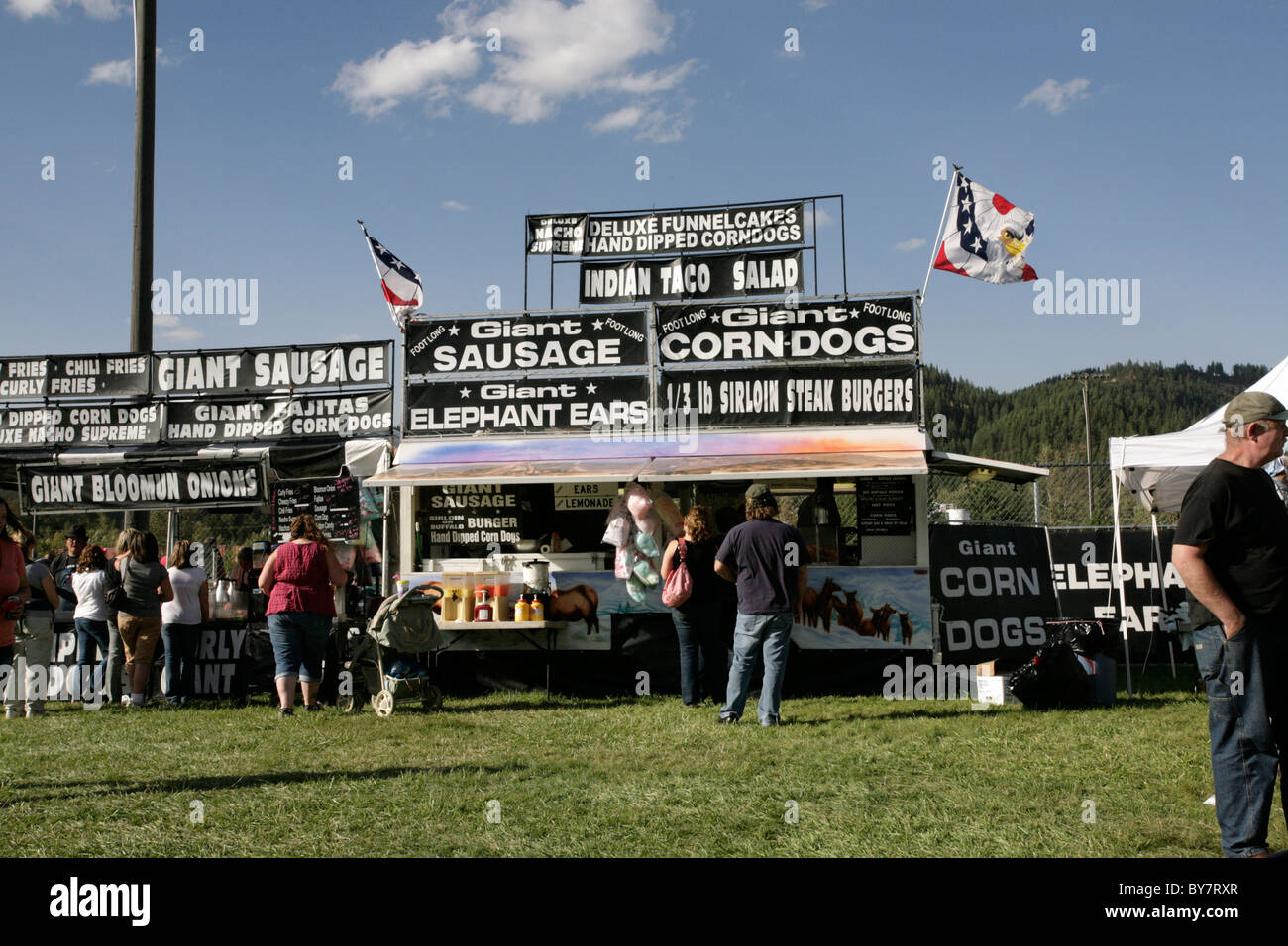 Food court at Paul Bunyan Days, St. Maries, Idaho, September 4, 2010. Stock Photo