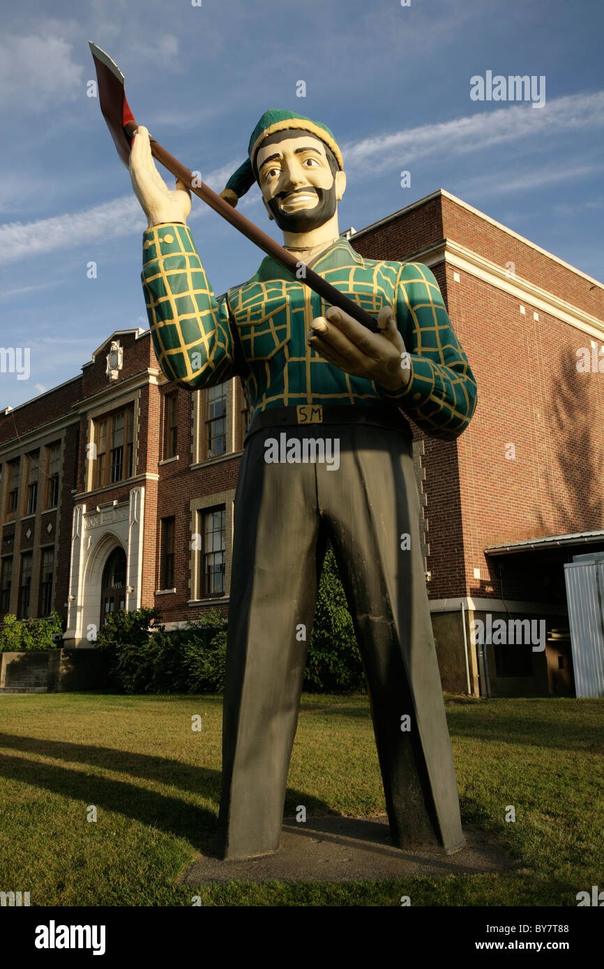 Giant Paul Bunyan figure at St. Maries, Idaho. Stock Photo
