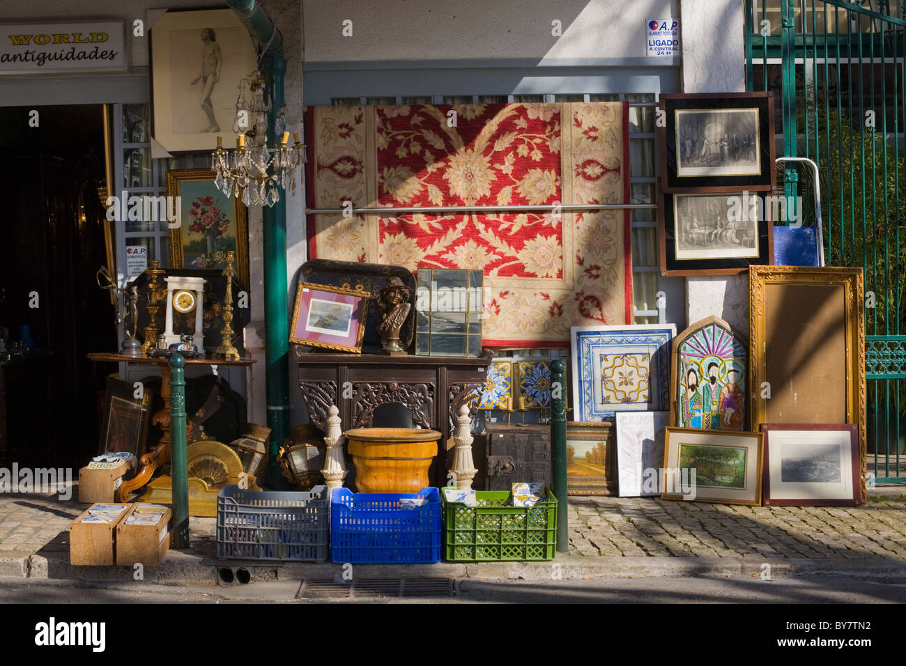 Antique shop, Alfama, Lisbon, Portugal Stock Photo Alamy