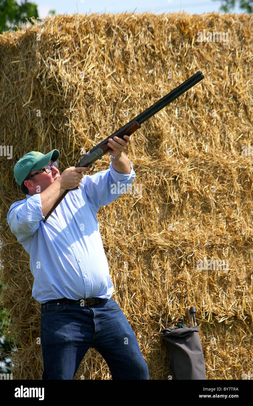 A clay pigeon charity shoot event at Kegworth in 2010. Showing