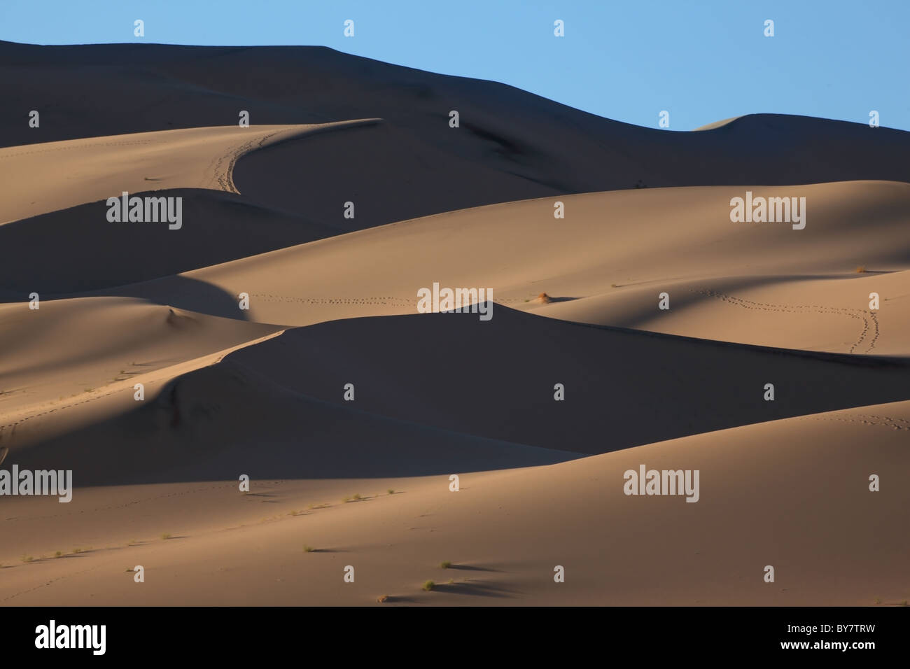 Orange Dawn on a magnificent sandy dune 'Eureka' Stock Photo