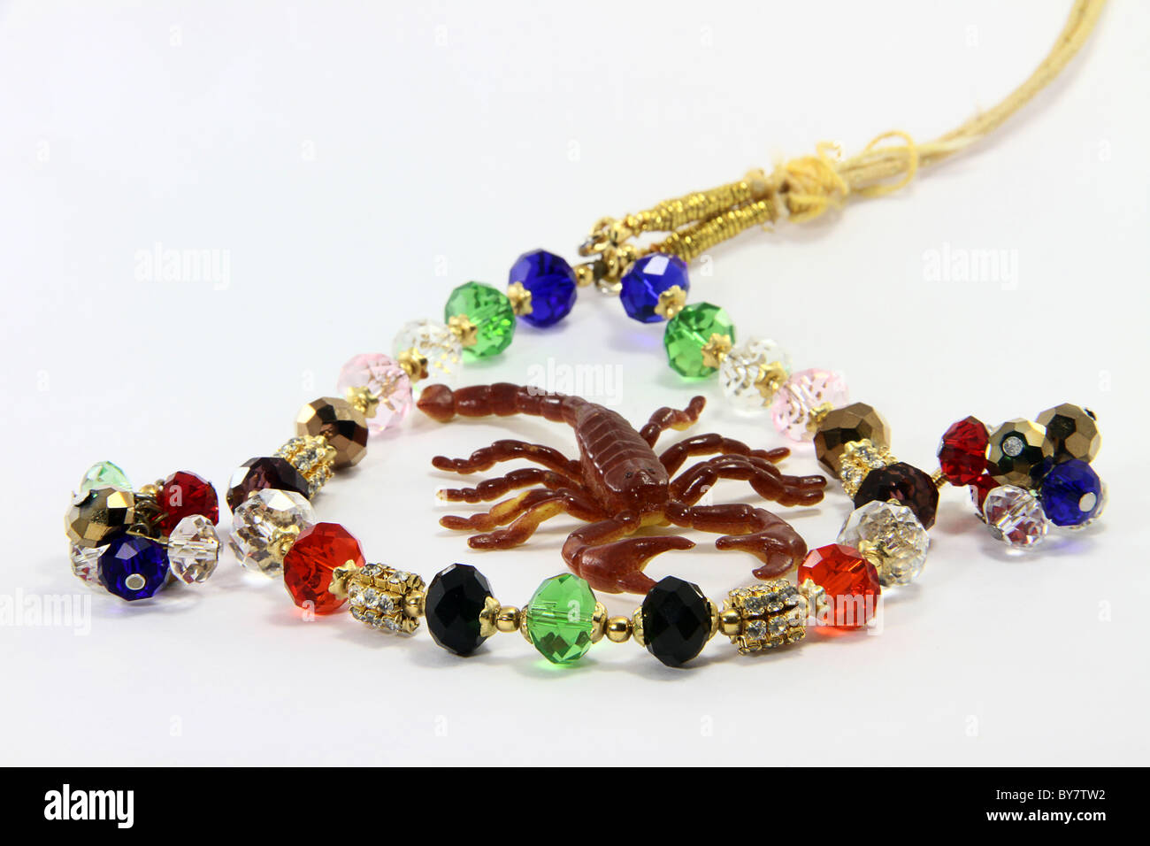 scorpion  with Crystal beads Stock Photo