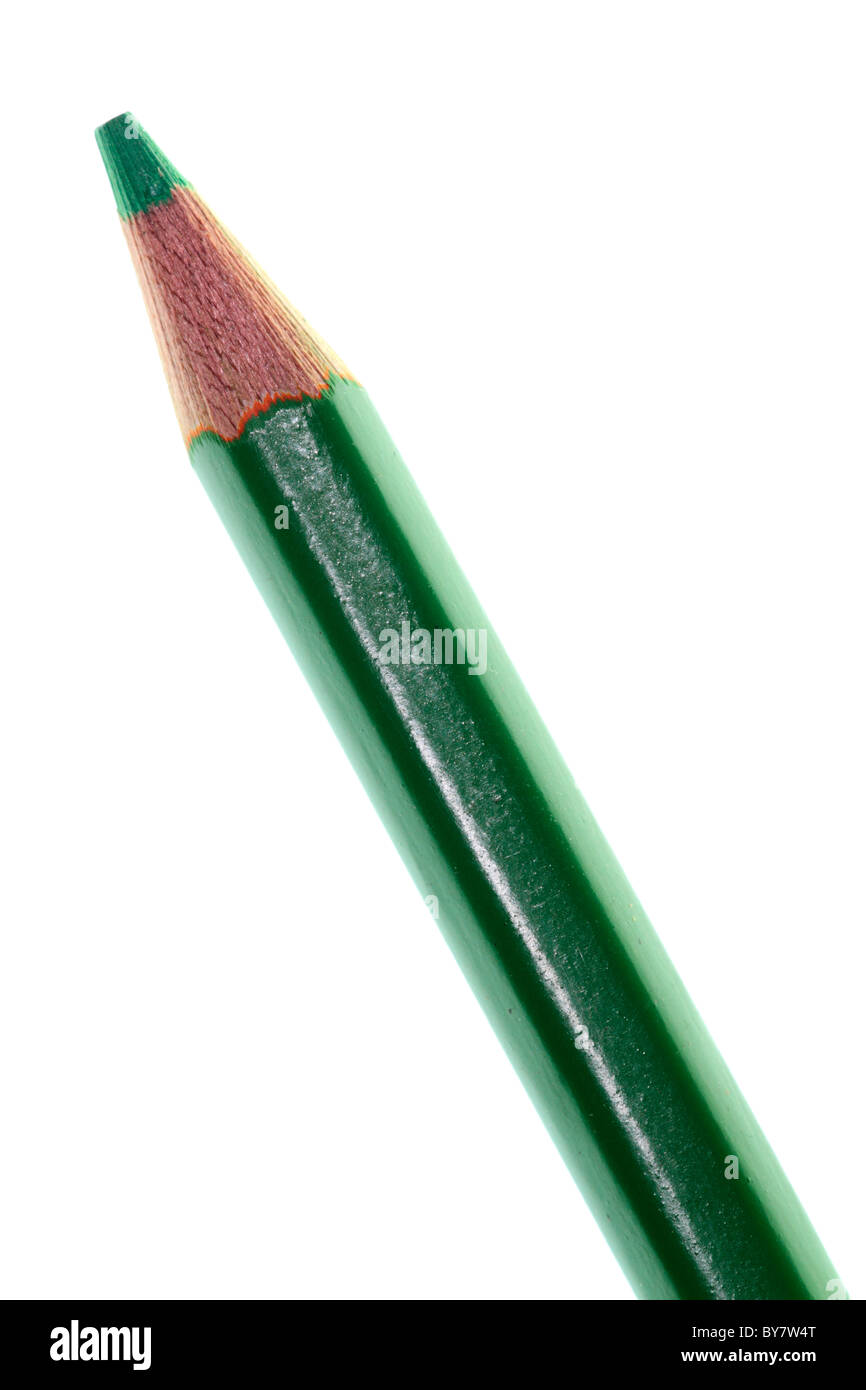 Coloured Pencil - green Stock Photo