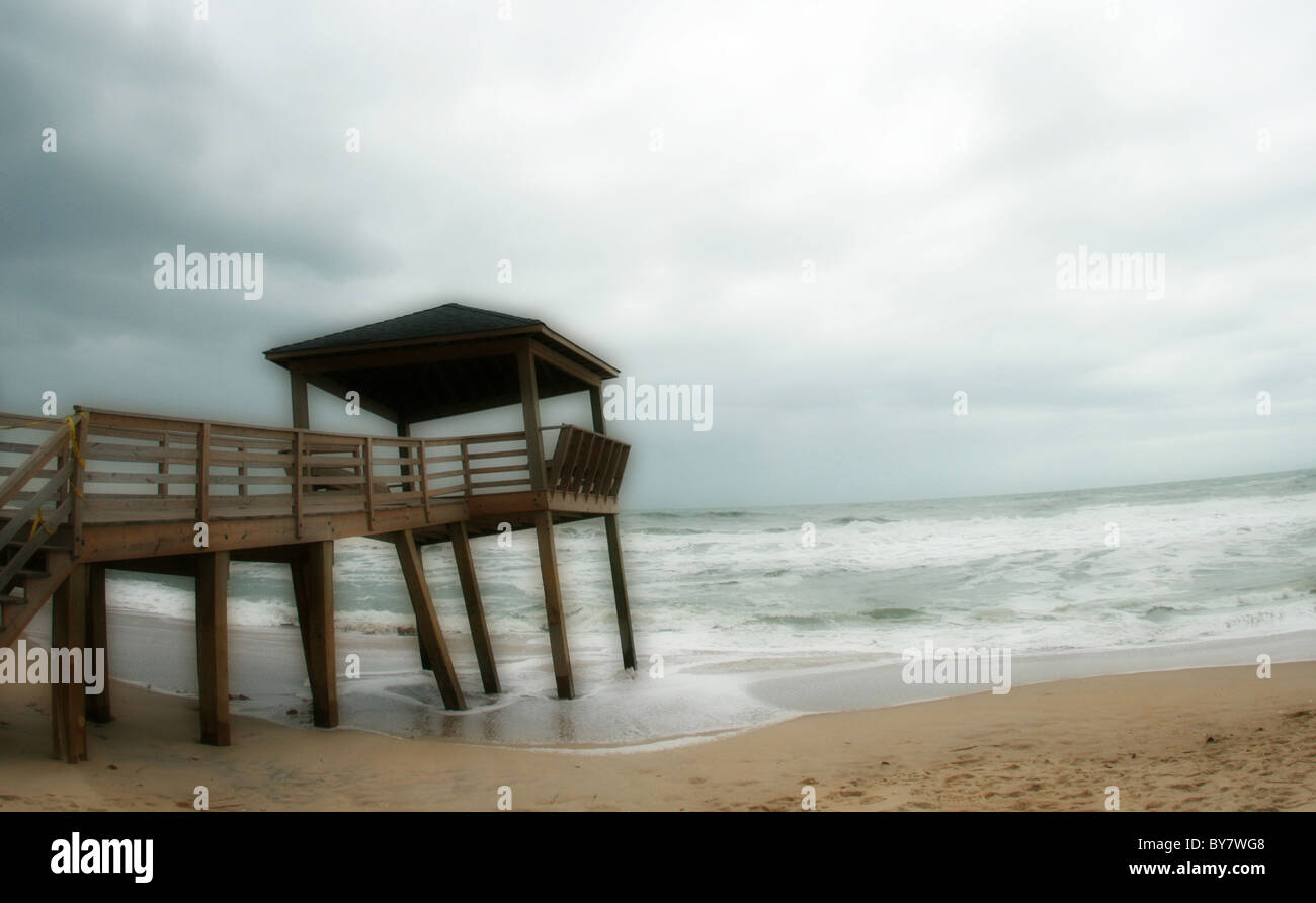 beach outer banks north carolina deck Stock Photo