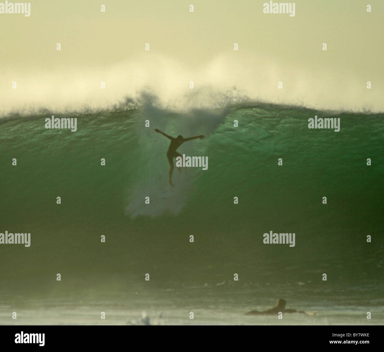 hawaii banzai pipeline waves beach surfer Stock Photo Alamy