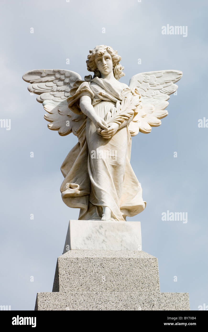 Angel statue on top of a grave in the Semaphore cemetery, Adelaide, South Australia Stock Photo