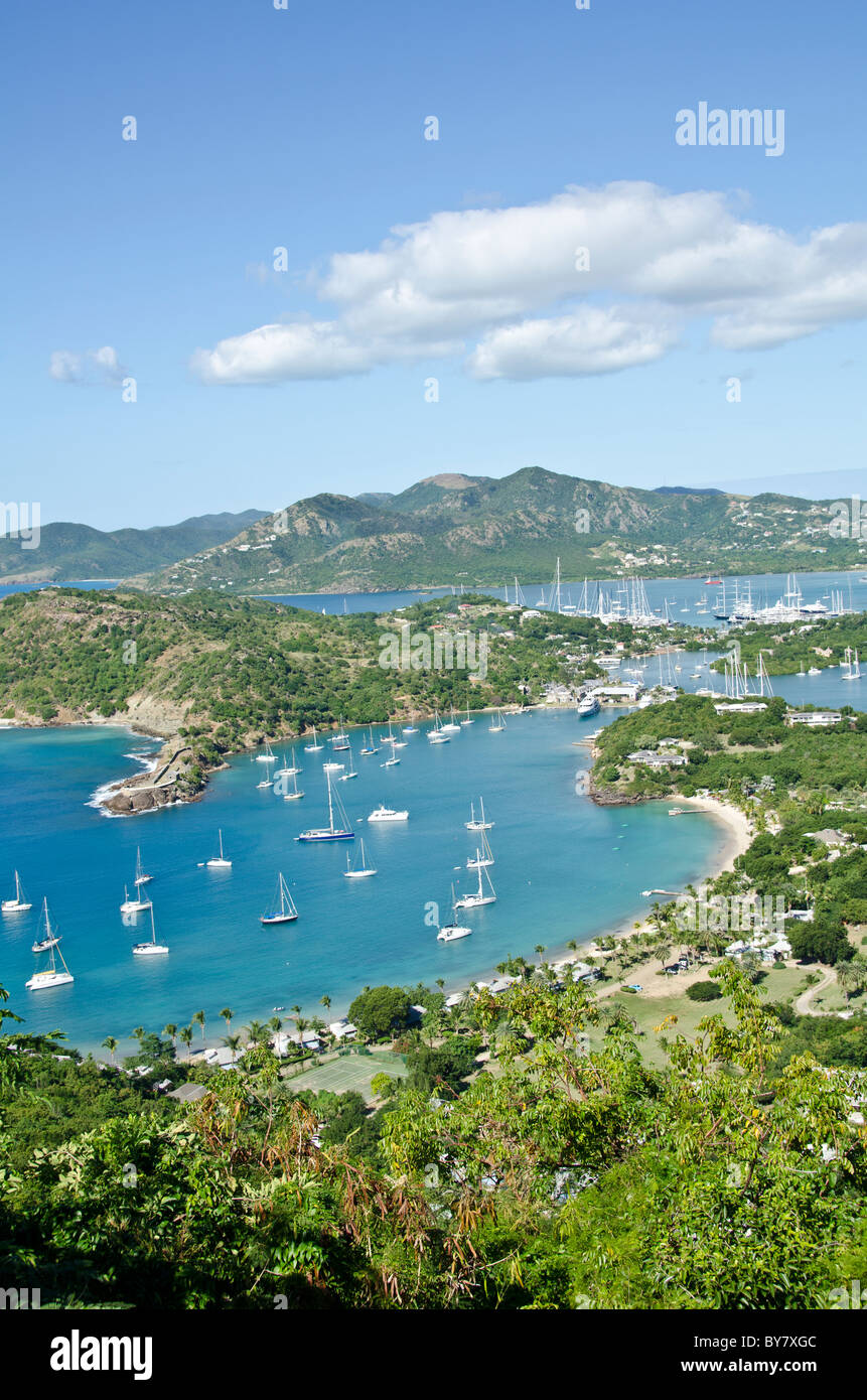 Looking down on English Harbour from Shirley Heights Lookout, Antigua