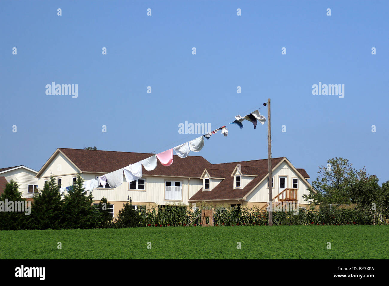 Amish farmhouse in Lancaster, Pennsylvania Stock Photo