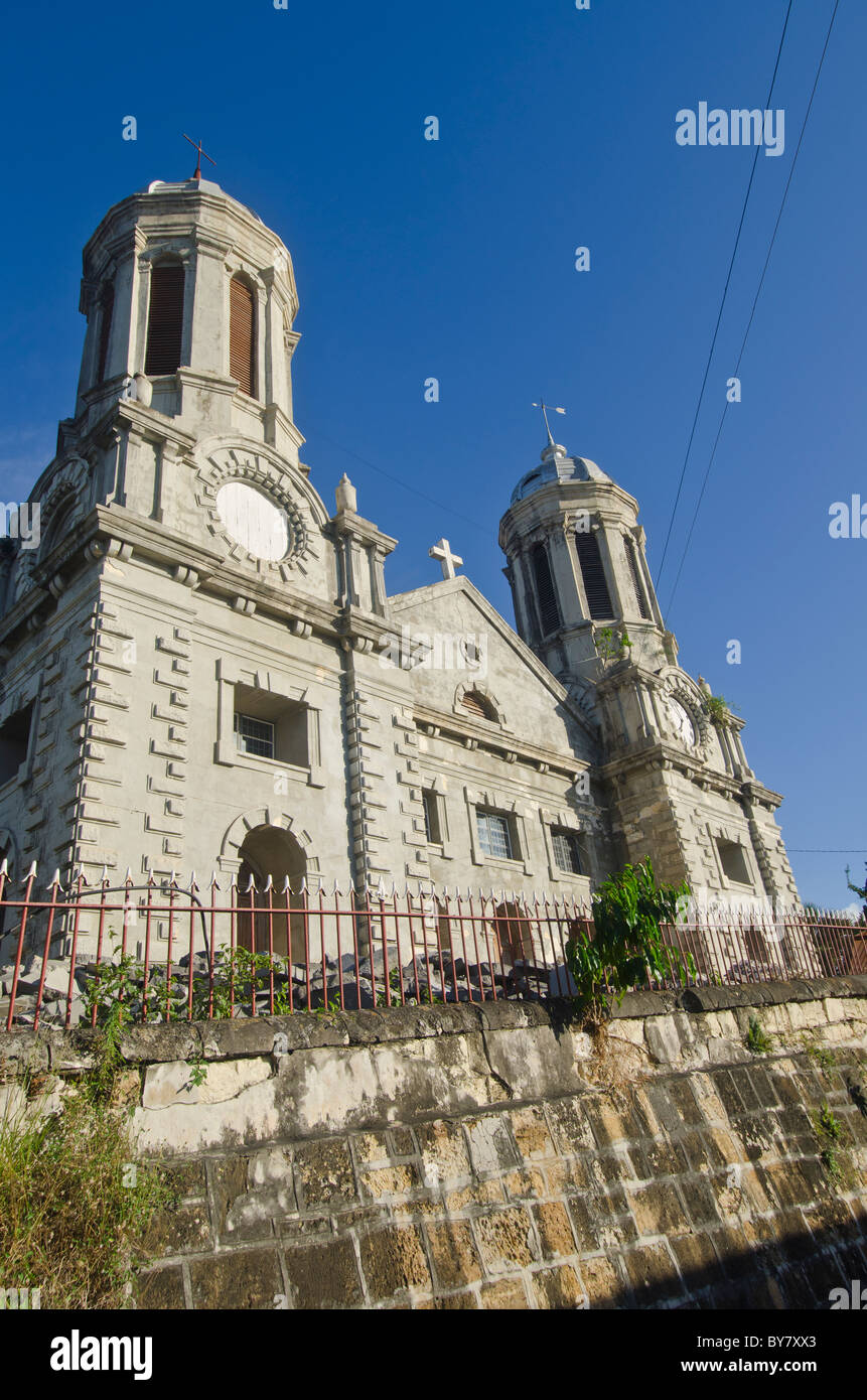 Antigua Anglican Cathedral of St. John the Divine with white baroque towers Stock Photo