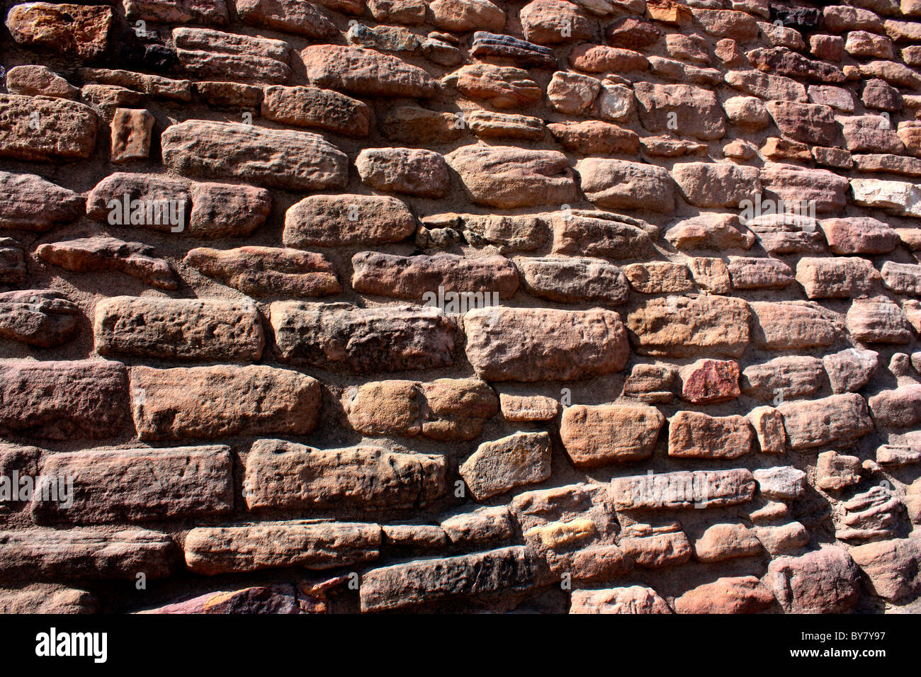 The intricate brick masonary work of the Harrapan site at Dholavira in Kutch, Gujarat, India Stock Photo