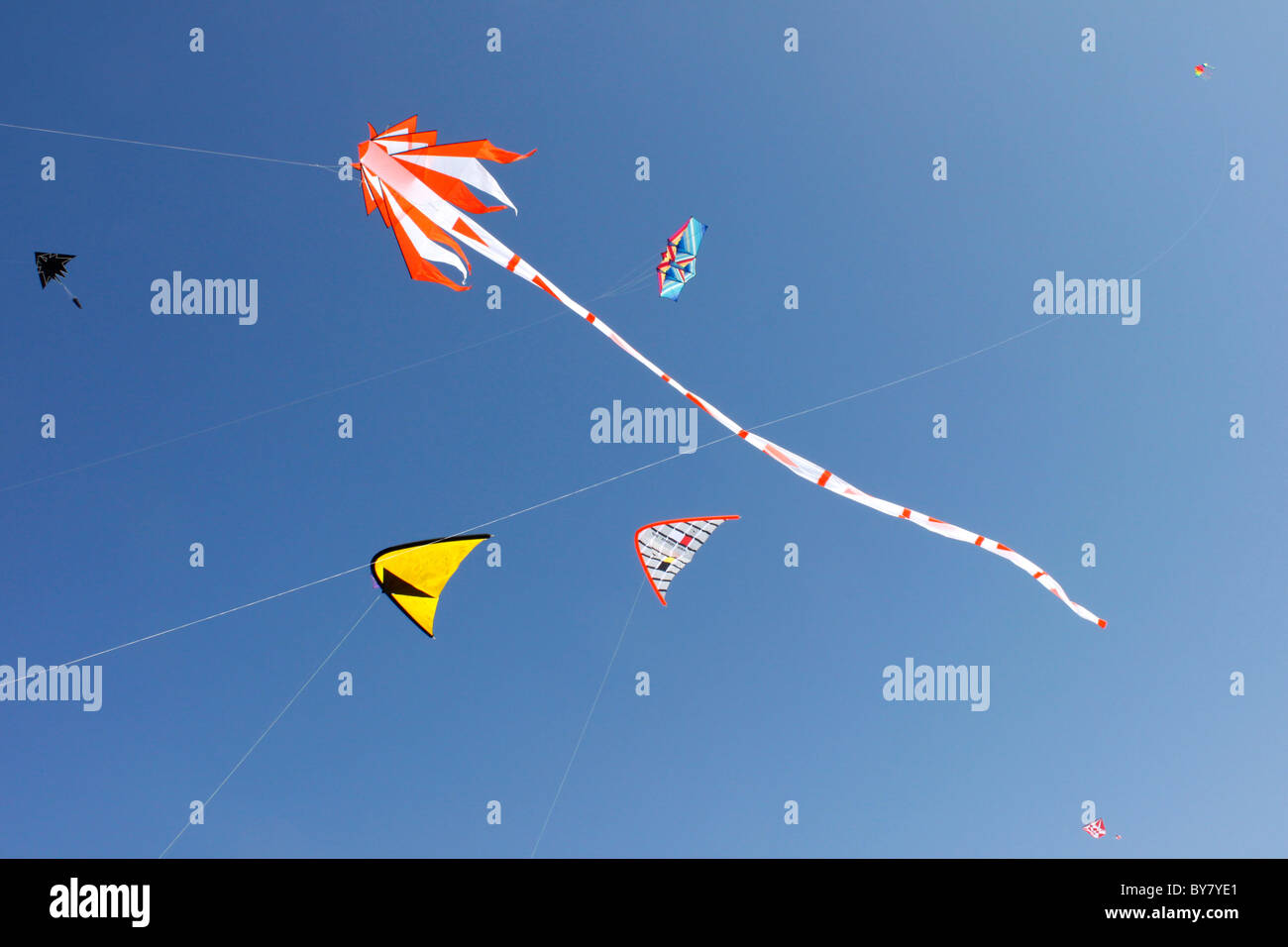 Colourful kites in the sky Stock Photo Alamy